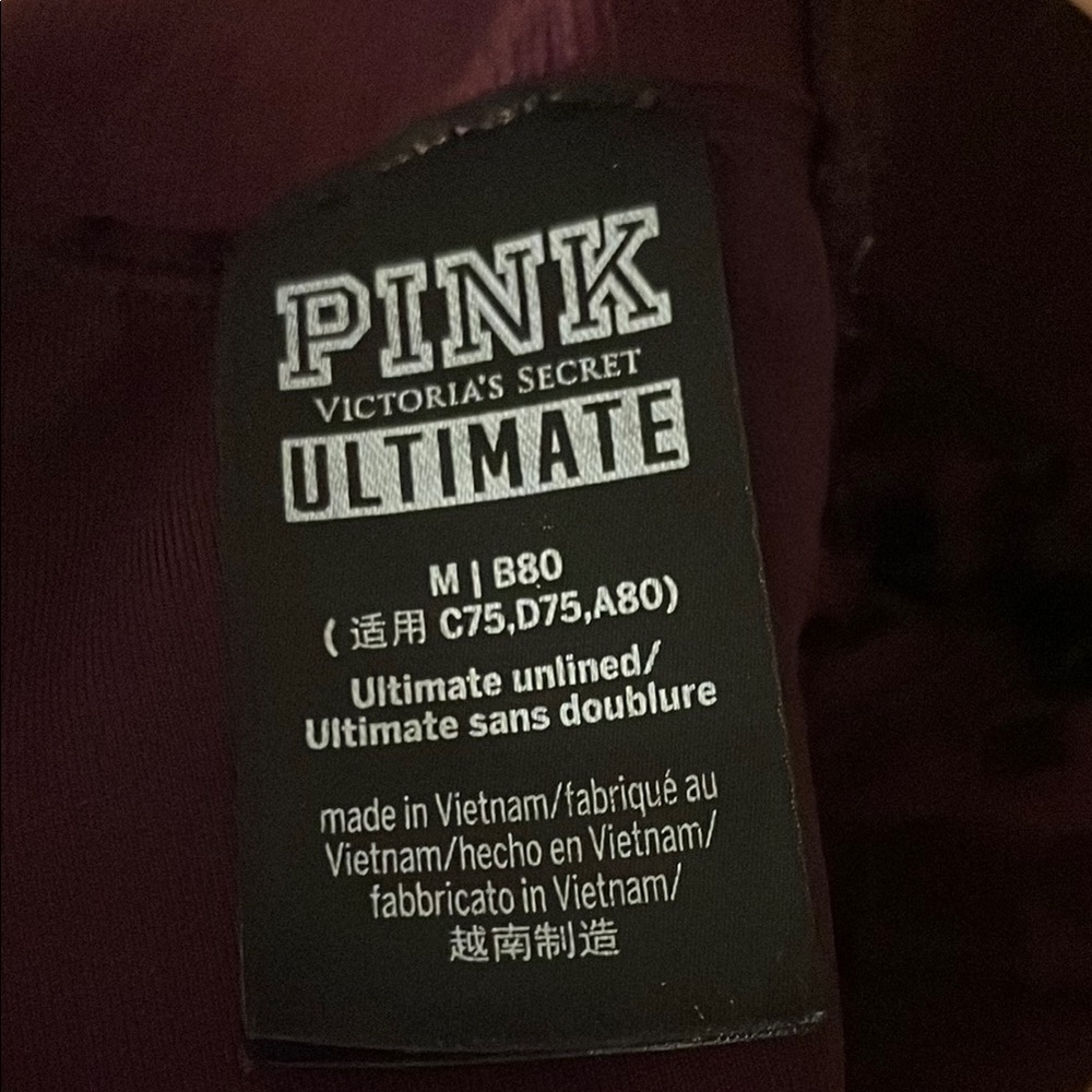 Victoria's Secret PINK Ultimate Bra in Burgundy